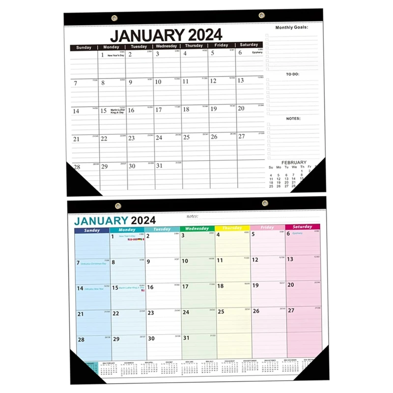 Календарь на 2024-2025 гг. 17 х 12 дюймов 18-месячный настенный календарь с января 2024 года