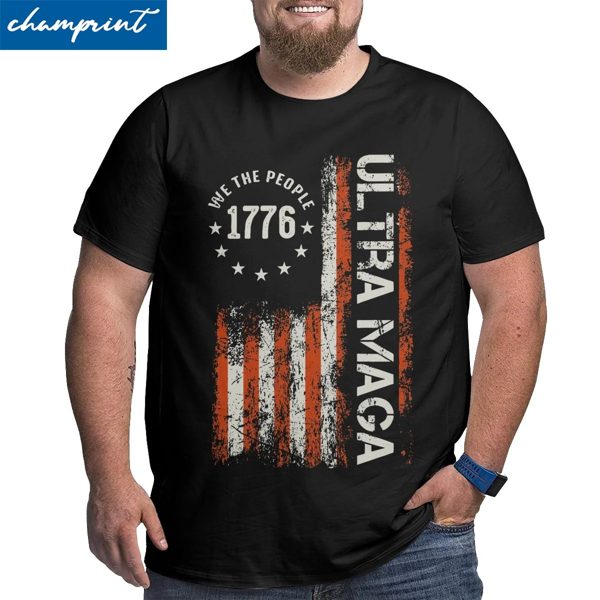 

Футболка мужская с принтом американского флага, 100% хлопок, размеры до 6XL