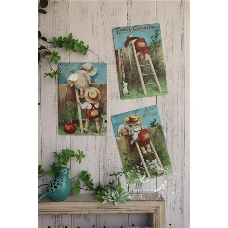 

Wholesale 3 Pieces Wholesale a Variety of Retro Children Iron Skin Painting Garden Wall Iron Decorative Paintings 20 * 30cm