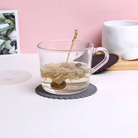rose lace coaster creative non slip cup pad kitchen dining table heat resistant mat round silicone heat insulation placemat 2022