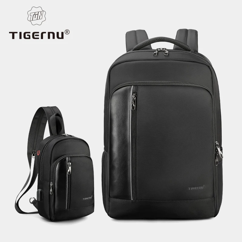 

Tigernu Bag Set Water Resistant Backpack Men with USB Charging Headphone Crossbody Bags For Women Fashion Shoulder Bag For Teens