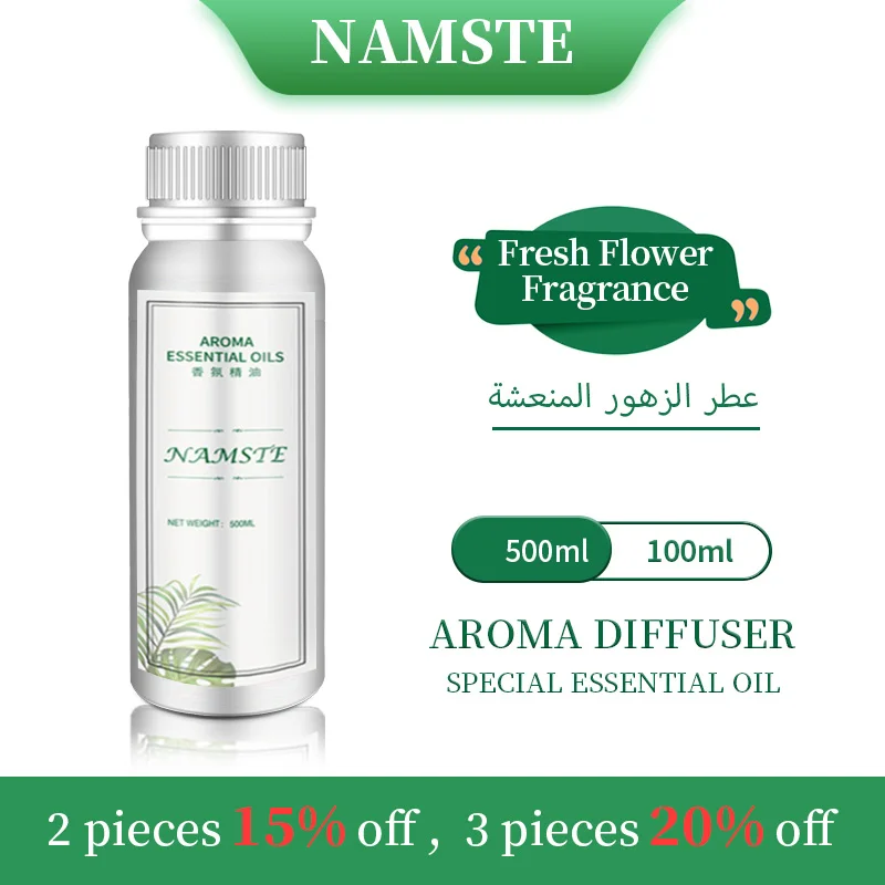 Namste 500ml Aromatherapy Oil Pure Natural Extraction Floral Series Essential Oils For Home Aromatic Diffuser Hotel Scent Device