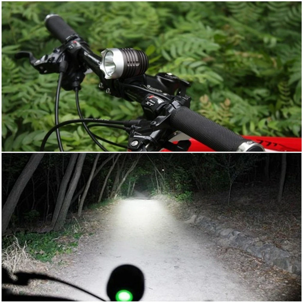 

T6 Waterproof Bicycle Light 1800 LM 3 Mode HeadLamp 4.2v 6400mAh Battery Bright Bike Headlamp Front Light