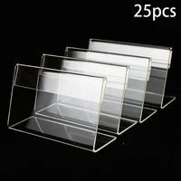 25 pcs 64cm acrylic l shaped price tag display holder rack label stands tool for home decoration accessories
