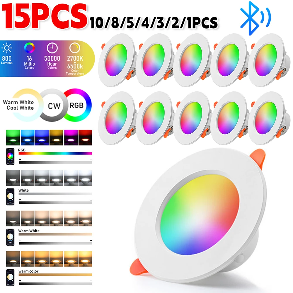 15-1 шт. встроенный потолочный светильник 10 Вт RGB + CW WW