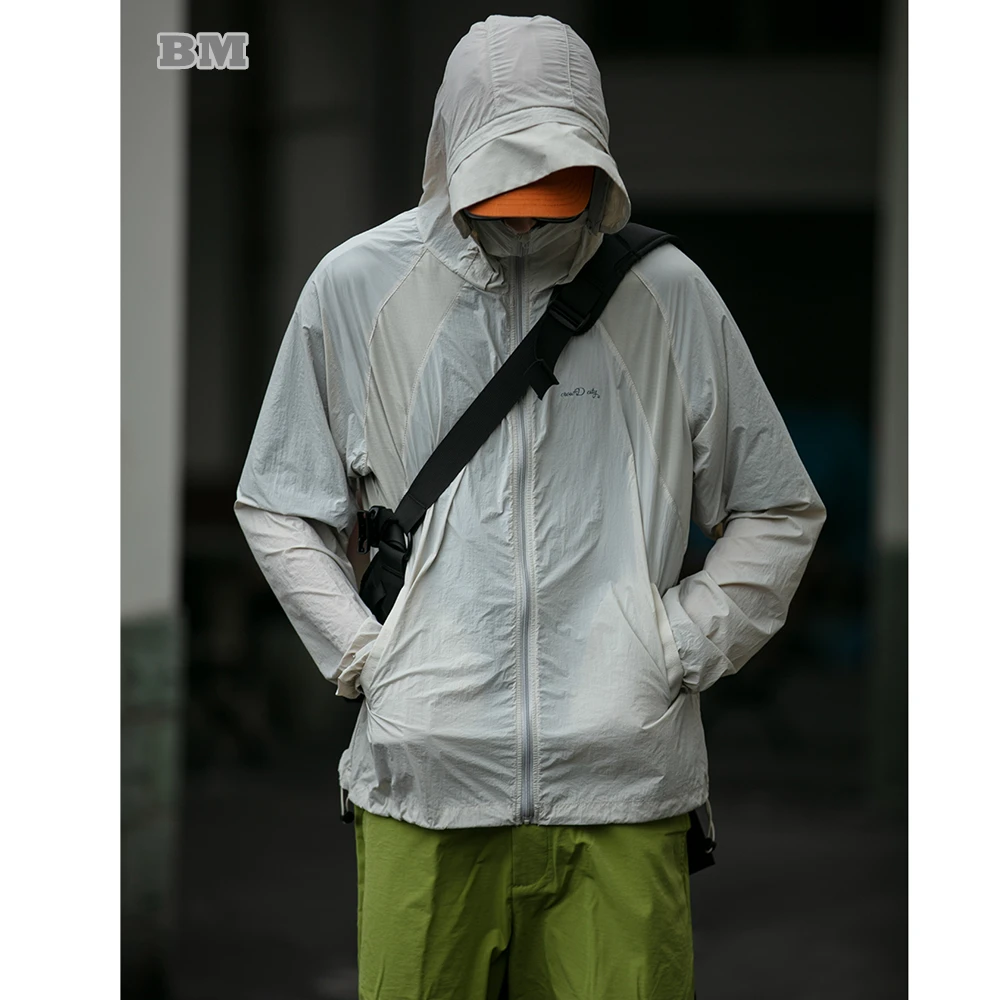 

Summer Outdoor Sun Protection Clothes Streetwear Thin Hoodie Men Clothing Harajuku Light Breathable Casual Jacket Coat Male