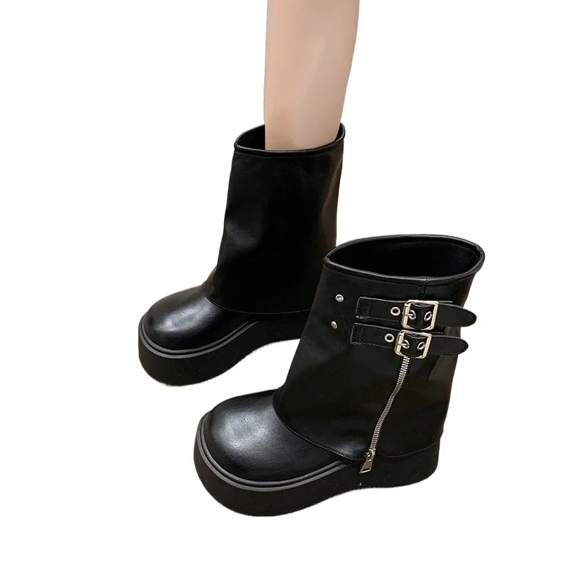 Брендовая женская обувь 2024 женские ботинки с пряжкой на ремне модные современные