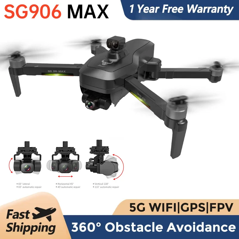 Квадрокоптер SG906 MAX с GPS, Wi-Fi, FPV, 3 оси