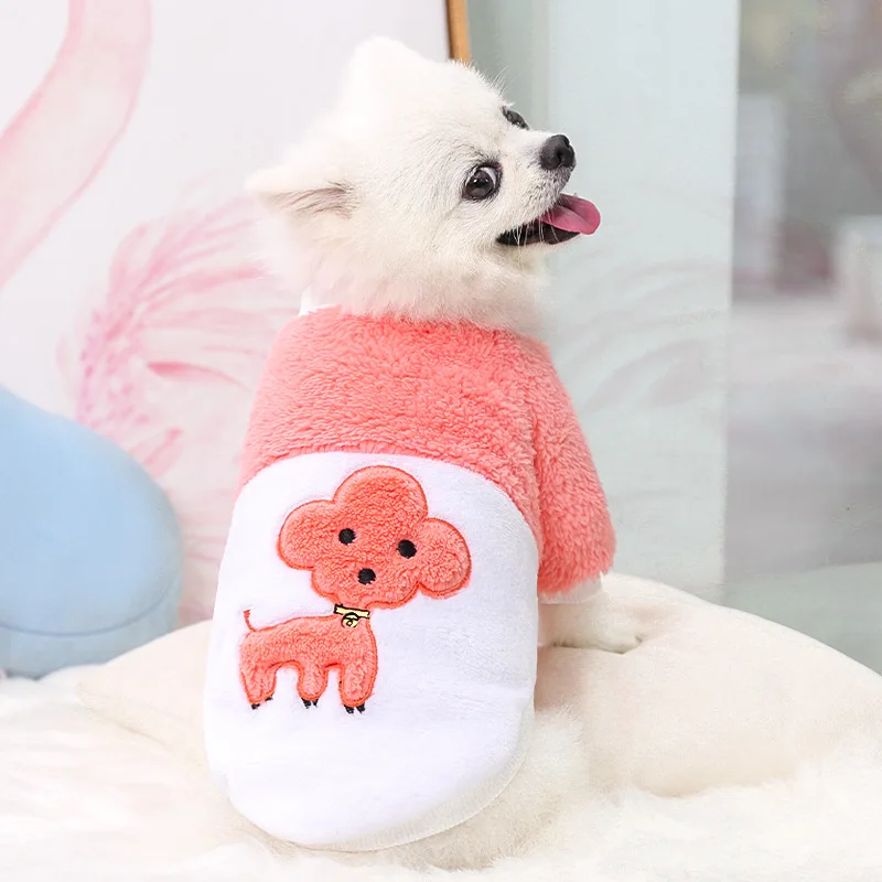 

Cute Teddy Dog Clothes Plush Cozy Keep Warm Hoodie Pet Bichon Small Dogs Clothing Autumn Winter Pets Supplies