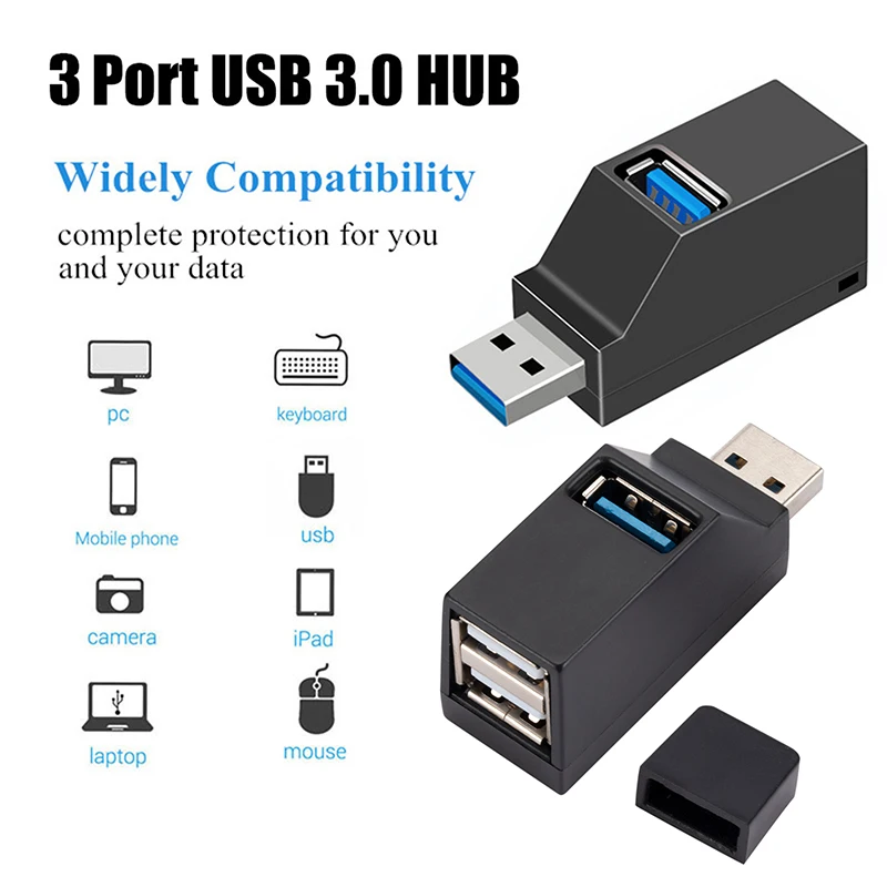 

1 комплект, высокоскоростной разветвитель с 3 портами USB 3,0 2,0