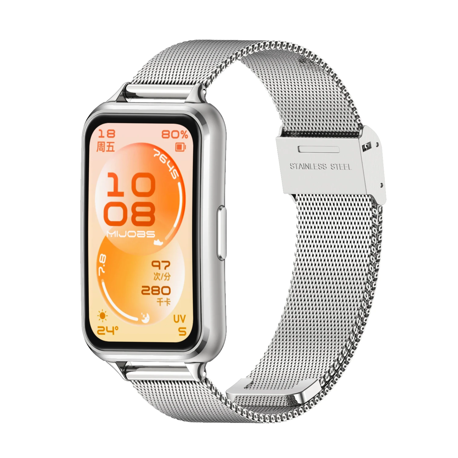 Фото Металлический ремешок для Huawei Band 11, ремешок для часов Huawei Band 11 Pro, миланский браслет для Huawei Smart Band 11, нержавеющая сталь №1