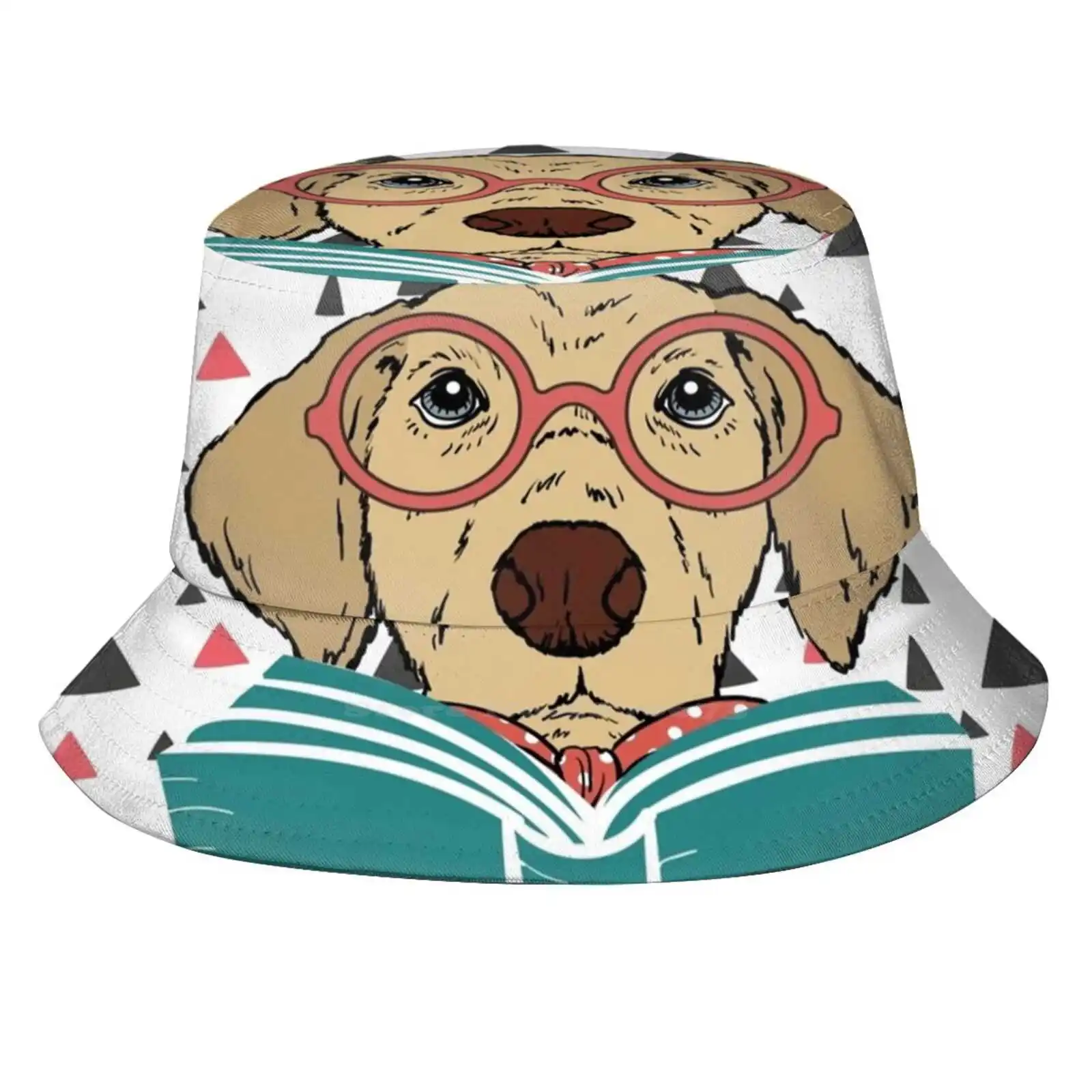 

Шляпы для чтения собак и рыбаков в стиле унисекс, шляпы-ведра, книжные книги, чтение собак, Симпатичные кавайные шляпы для чтения книг и книг