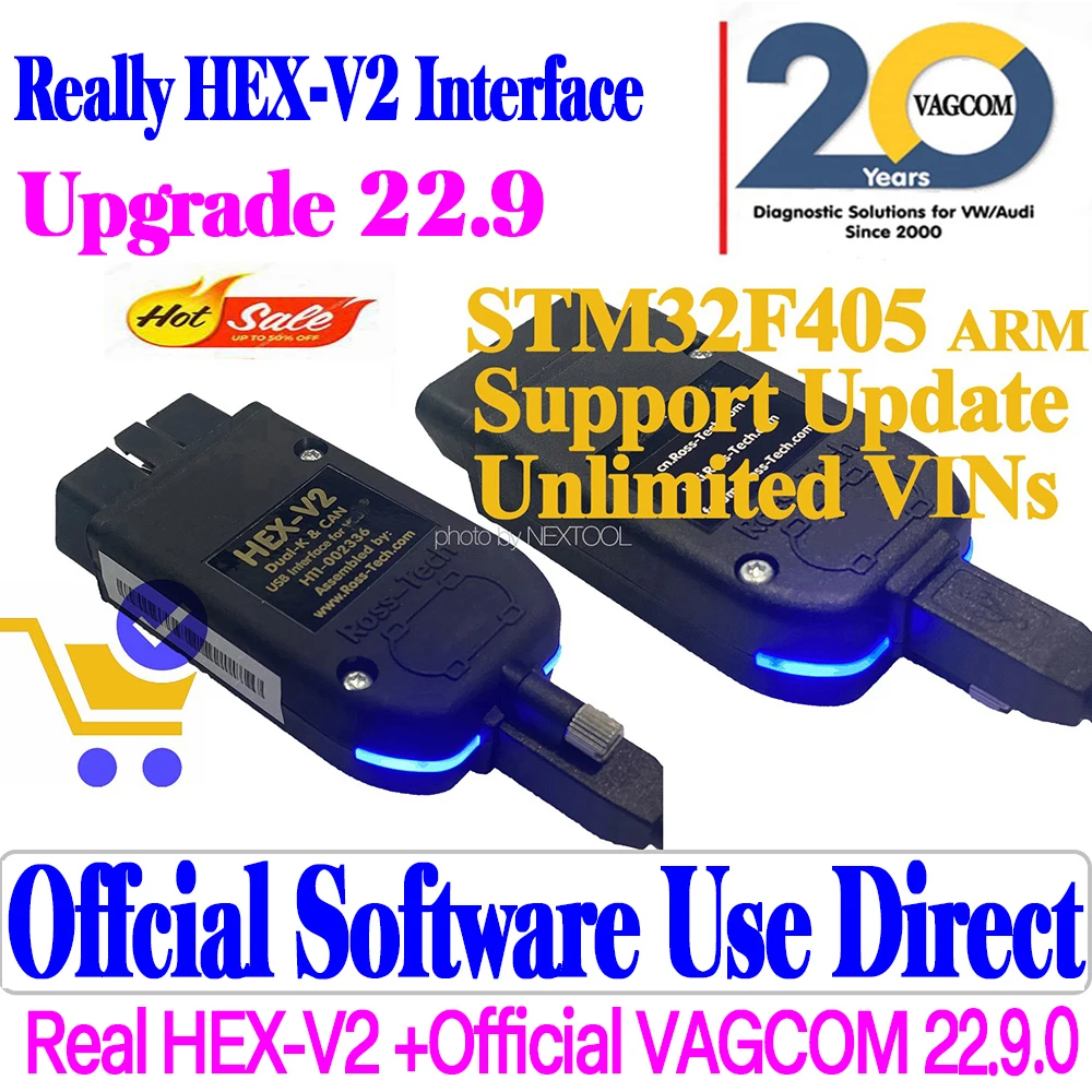 

Real Hex V2 Hardware Usb Interface For Vag Com VAGCOM 22.9 Professional VAG Diagnostic Coding Function HEX-V2 Update Unlimits