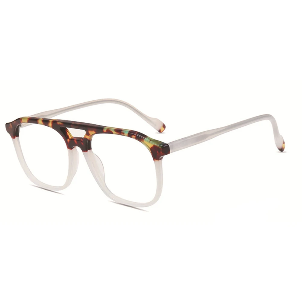 

Цветные очки Tortoiseshell ручной работы с двойной перемычкой, оптическая оправа, фотохромные очки для чтения при близорукости, линзы по рецепту