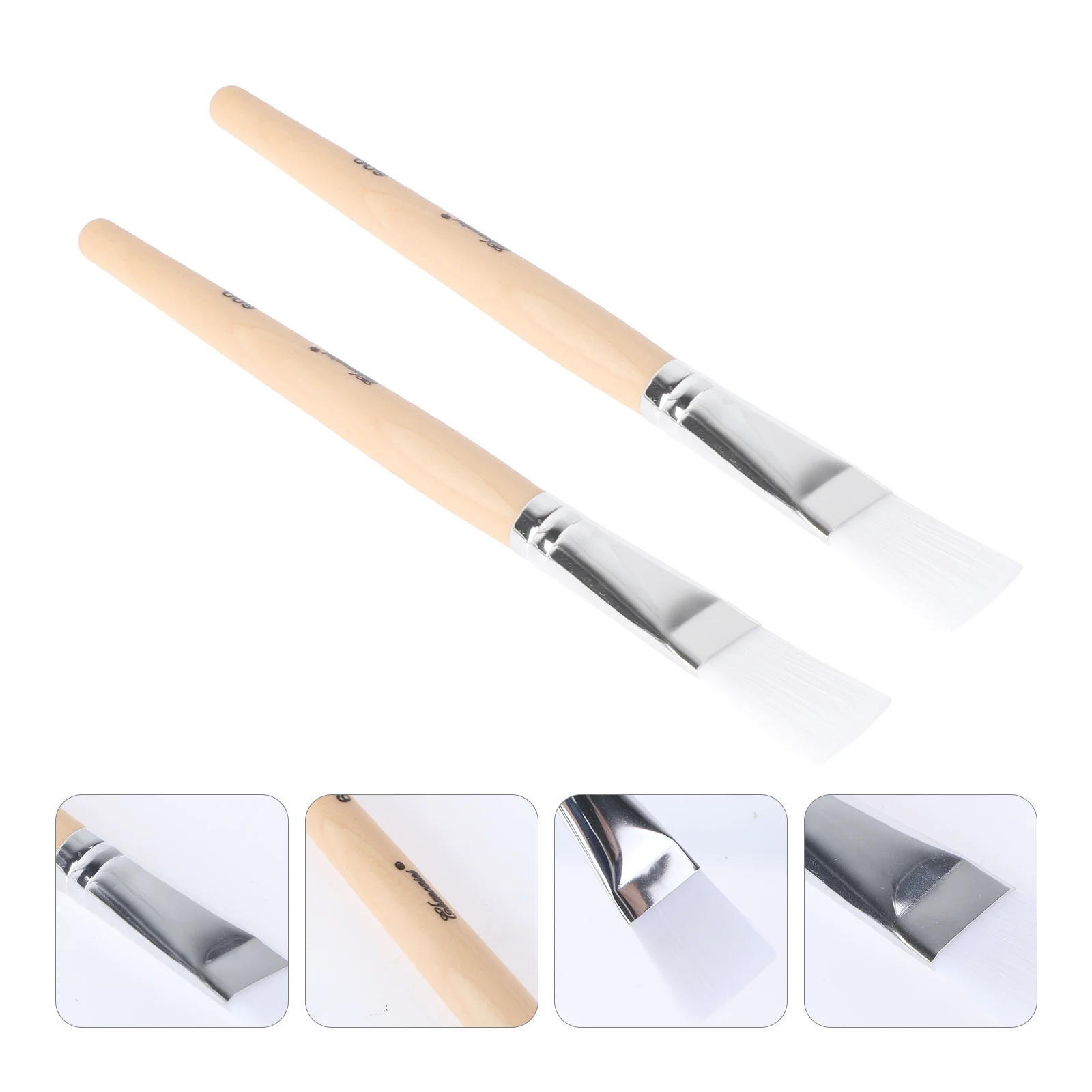 

2pcs Wooden Handle Facial Brush Professional for Applying Facial Eye or DIY Needs