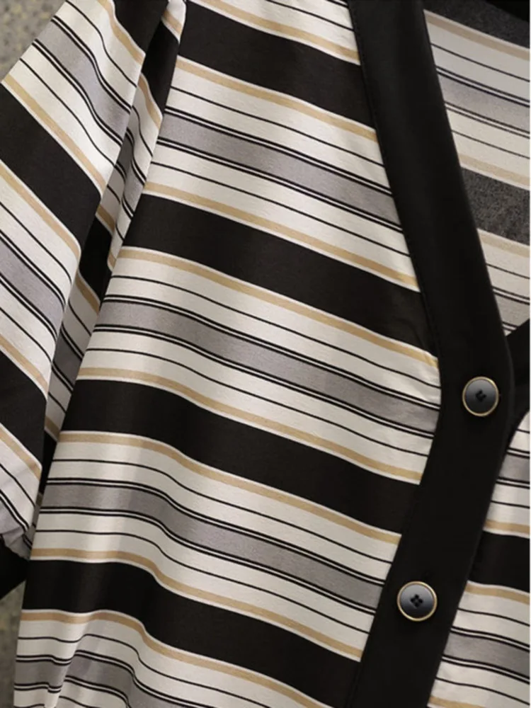 Summer Striped Dress Office Ladies 