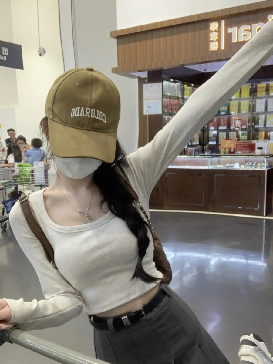 Высококачественная однотонная базовая рубашка женские хлопковые футболки с