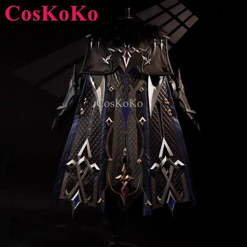 CosKoKo Il Capitano Косплей Игра Genshin Impact Костюм Fatui Модная Униформа Плащ Полный Комплект