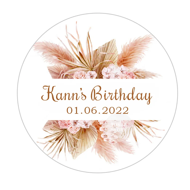 Autocollant de mariage étiquette scellen herbe la pampa scellde scellscellдля anniv |