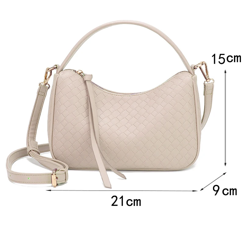 Women's Small Solid Color PU Leather Shoulder Crossbody Saddle Bags for Women 2023 Designer Handbag Trend Female Armpit Bag