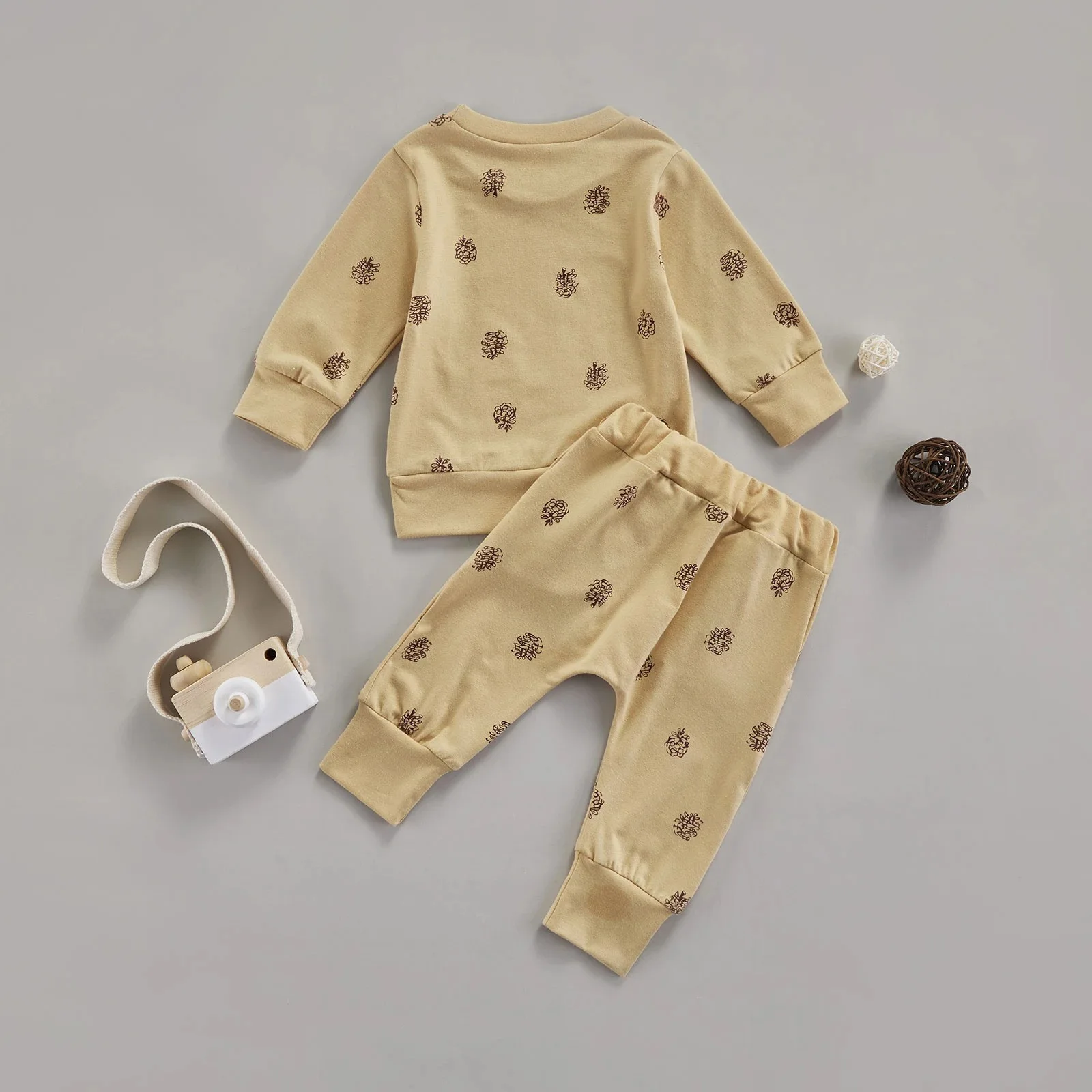 Criscky Fashion Kids Clothes Set Toddler Baby Boy Girl Print Casual Tops+Child Loose Trousers 2pcs Baby Boy Clothing Outfit