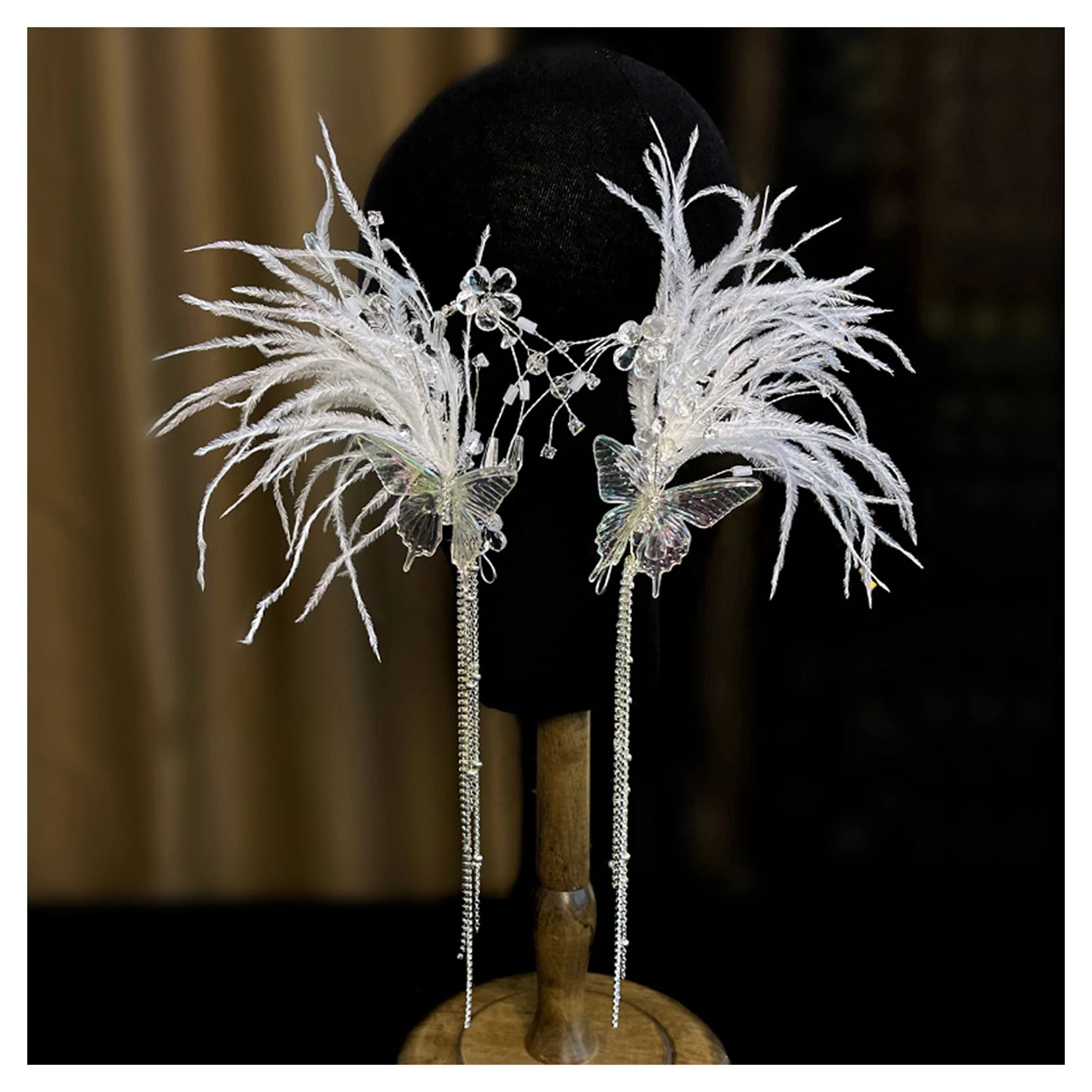 

Заколки для волос с бабочкой и кисточкой, элегантная Китайская бижутерия в ретро стиле, украшение для сцены в честь Дня Рождения