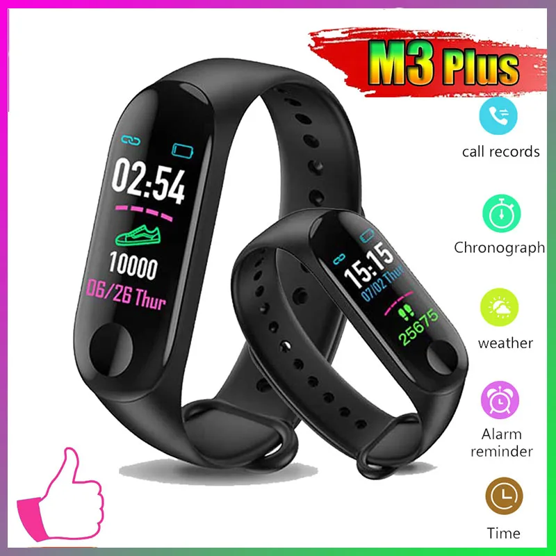 

new M3 Plus Sports smart watch Heart rate and blood pressure monitoring waterproof smart bracelet multi-function watch