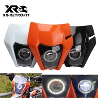 new motorcycle led headlight highlow beam with angel eyes drl headlamp supermoto for exc sxf daylight running light mx enduro