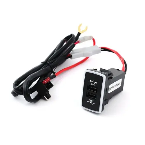 

Автомобильное зарядное устройство с двумя USB-портами адаптер быстрой зарядки QC3.0 выключатель питания для Honda STEPWGN rk5 аксессуары