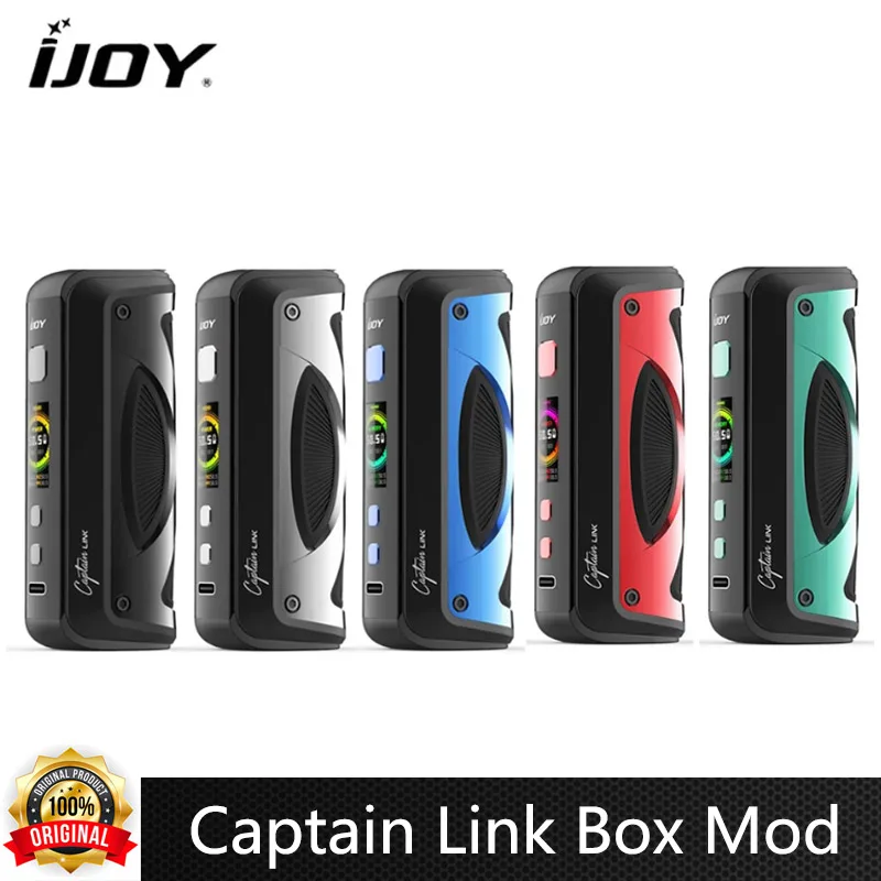 

Original iJoy Captain Link Box Mod 100W Vape Powered by 18650 20700 21700 Electronic Cigarette Vape 510 Thread Vaporizer E Cigs