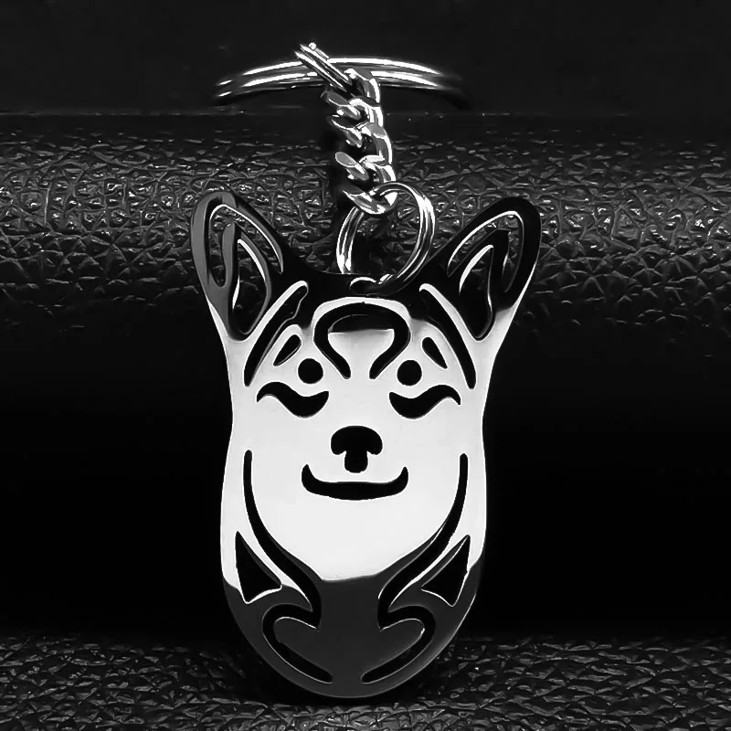 

Fashion New Dog Stainless Steel Keyring for Women Silver Color Keychain Jewelry Christmas Gift chaveiro K77272S08