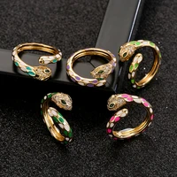 temperament vintage snake shaped open ring for woman man party jewelry