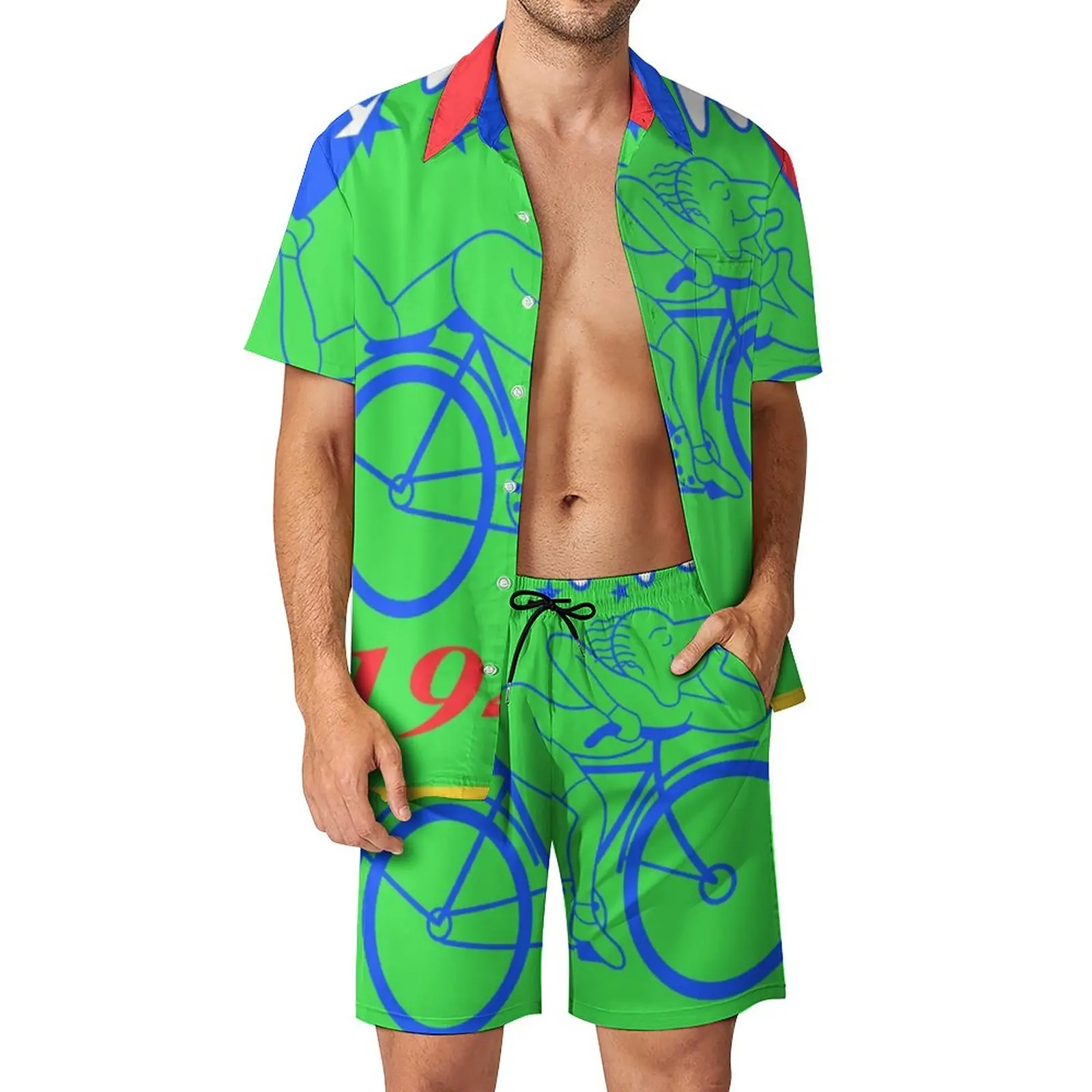 

Albert Hoffman Bicycle Day Men Sets 1943 Cycle Lsd Trip Acid Day Casual Shorts Summer Fashion Vacation Shirt Set Oversized Suit