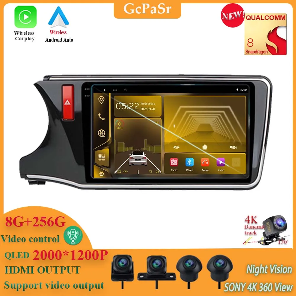 

Android 13 Qualcomm Snapdragon Car Dvd For Honda City Grace 1 2014 - 2017 GPS Navigation Auto Radio Stereo Multimedia Player BT