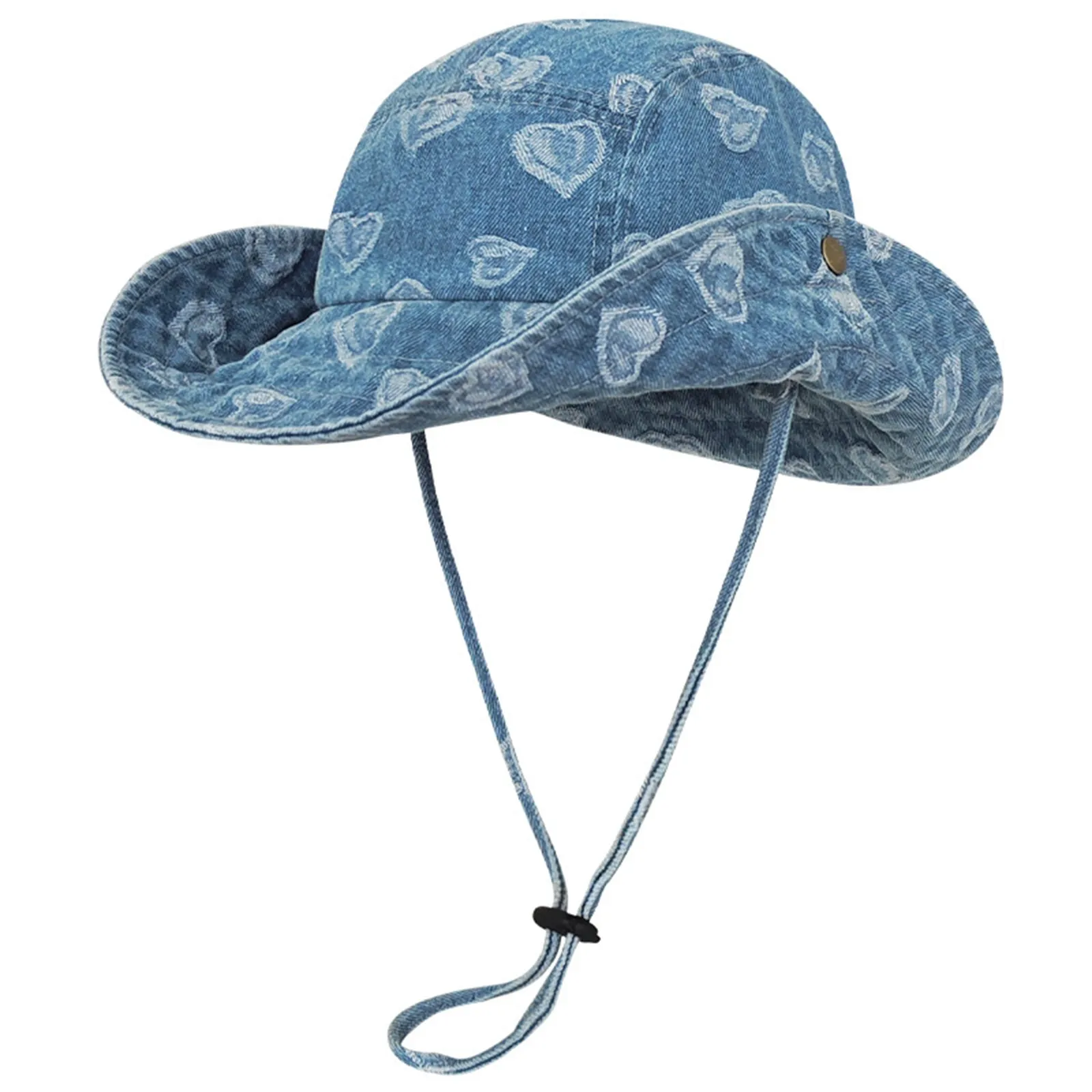 

Панама Модная Джинсовая для отдыха на открытом воздухе, универсальная дышащая большая Регулируемая шляпа от солнца, для отдыха на открытом воздухе, Ковбойская шапка для малышей