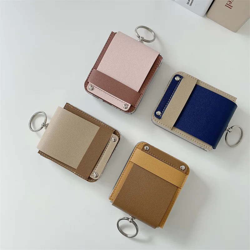 luxury ring case for samsung galaxy z flip 3 2022 fashion leather anti knock phone protective cover coque for z flip3 5g f7110 free global shipping