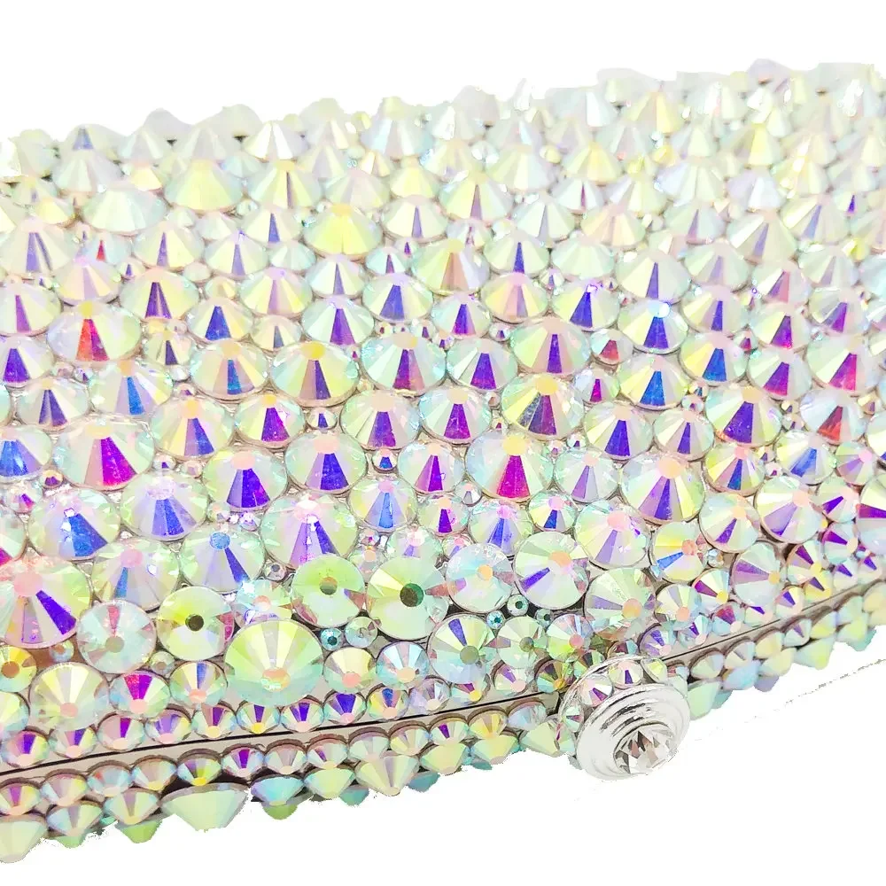 Бутик De FGG Silver AB Crystal Женские вечерние кошельки Сумочка для свадебной вечеринки