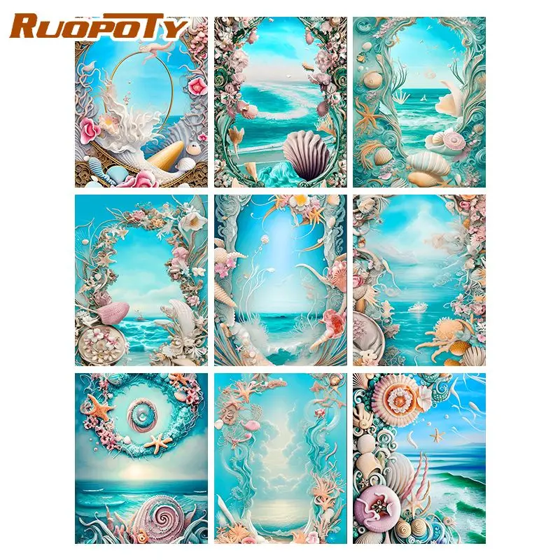 

RUOPOTY Oil Painting By Numbers Scenery Acrylic Paints Painting By Number Painting Living Room Decor