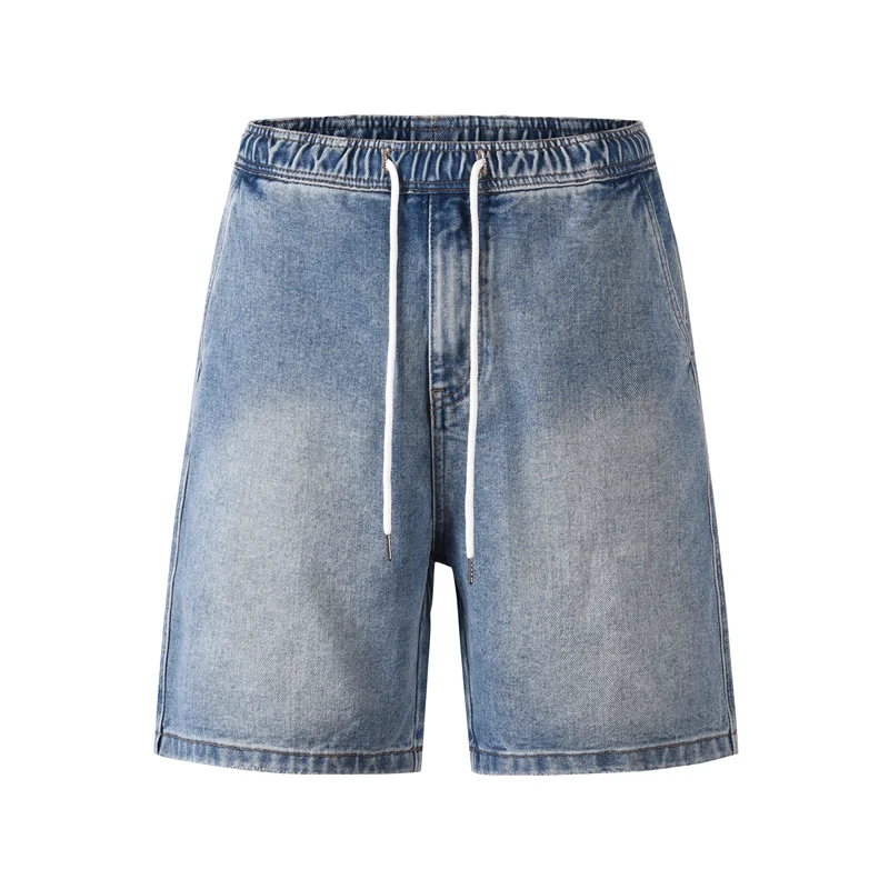 

2023ss новые весенне-летние высококачественные стирка винтажные повседневные джинсовые шорты с Кулиской