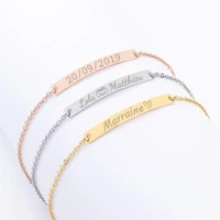 custom bracelets for women personalized engraving name date stainless steel couple bracelets jewelry gifts pulsera personalizada