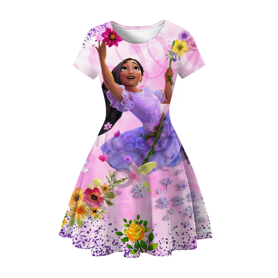 Encanto Disney Isabela Mirabel Princess Dress Cosplay Girls Party Vestidos Dress Girl Kids Beautiful Costume Birthday Princess