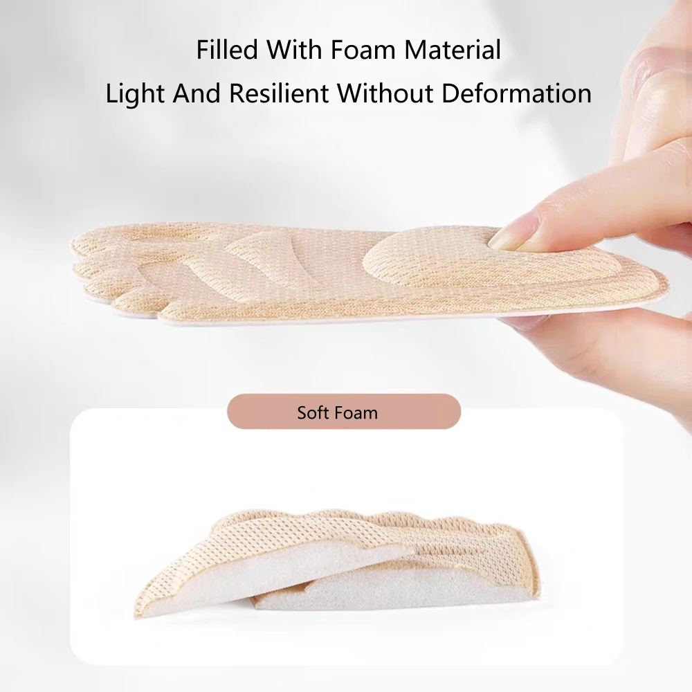 Memory Foam Half Insoles for Shoes Inserts Forefoot Cushion Pads for Women Shoes Adjust Size Anti-slip Comfort Inner Soles