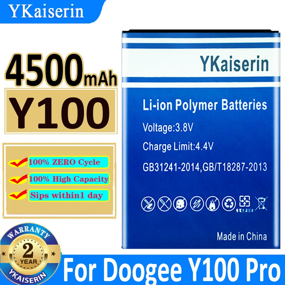 

YKaiserin Y100 Y 100 4500mAh Battery For Doogee Valencia 2 Valencia2 Y100 Pro Y100Pro New Battery + Track NO