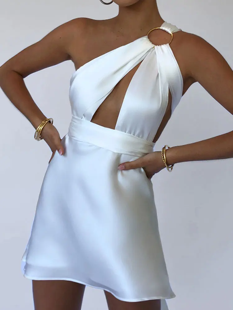 

Party Women's Dress Sexy Hollow Out Summer Clothes for Women Mini Dresses Backless Bandage Sundress Sleeveless Clubwear Femme