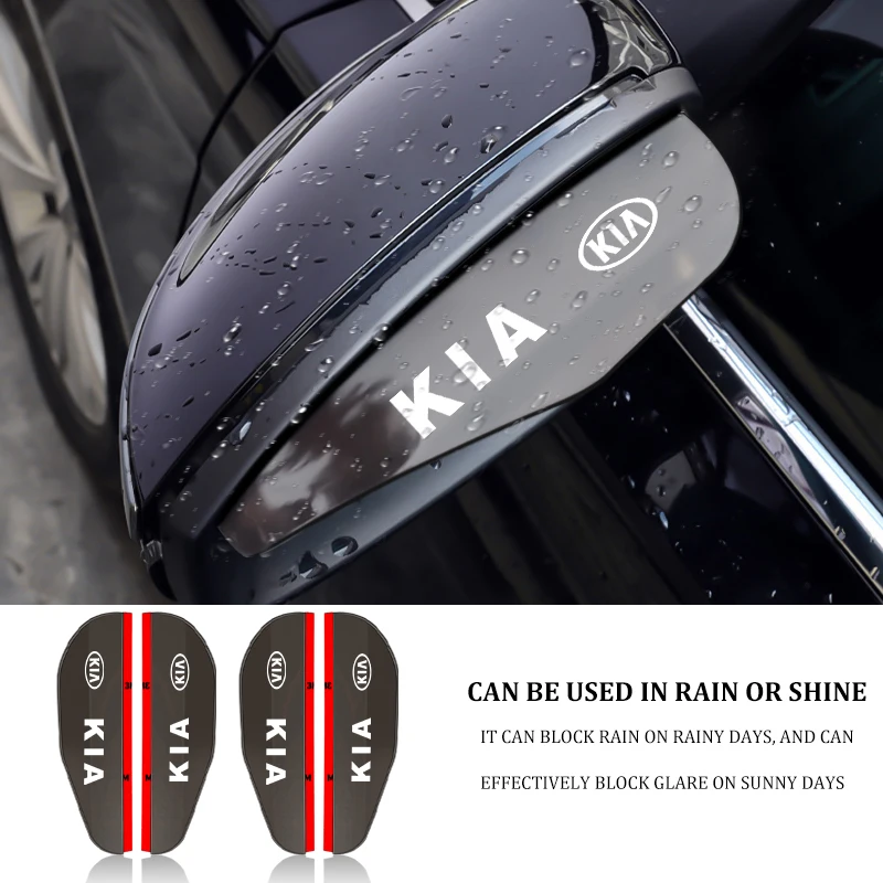 

2PCS Car Rearview Mirror Eyebrow Rainproof Cover Flexible New Rubber Rain Blade Tools For KIA RIO 3 4 Ceed Cerato Sportage K2 K3
