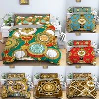 vintage floral duvet cover with pillowcase gold baroque chain bedding sets luxury home living queen king quilt cover no sheet