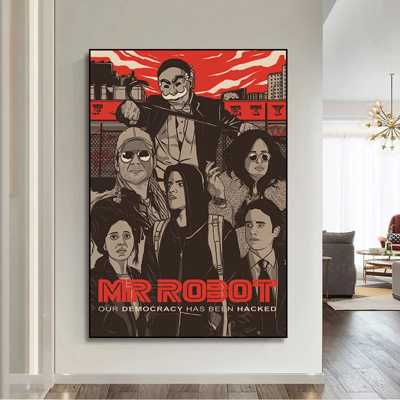 Классический аниме постер Mr Robot для гостиной украшение бара Настенный декор |