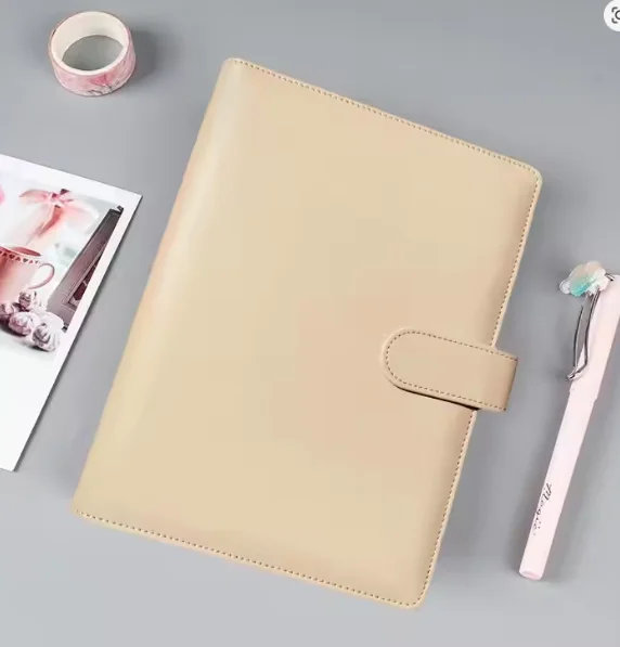 

26Colors CMacaron Color AA5 A6 6 Ring Binder PU Clip-on Notebook Leather Loose Leaf Notebook Cover Notebooks Journal Stationery