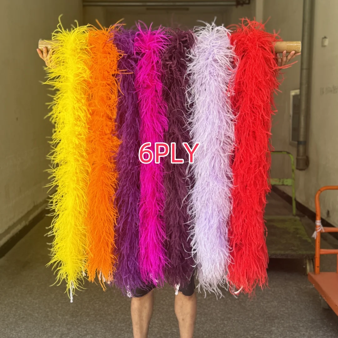 2 метра боа из натуральных страусиных перьев 1-6 слоев красочная шаль с отделкой