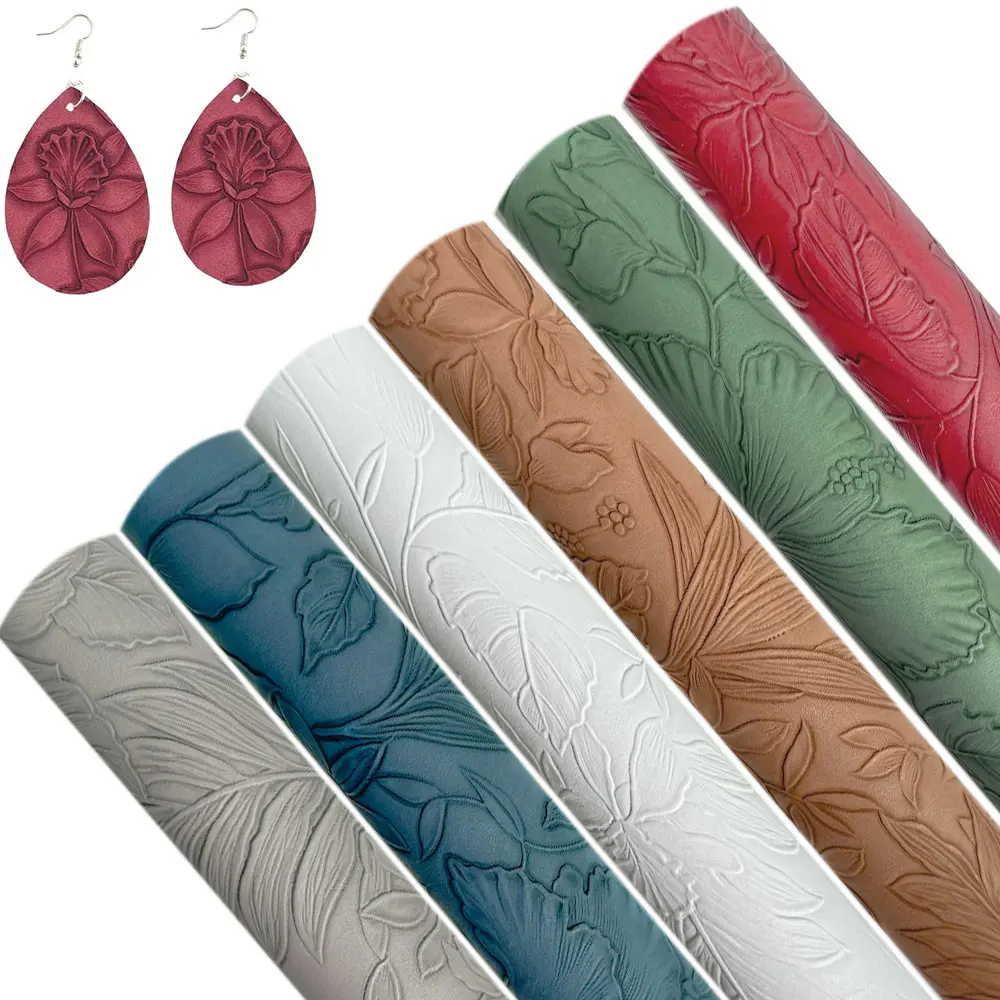 15 7x53 дюйма Синтетическая кожа с цветочным тиснением Искусственная виниловая